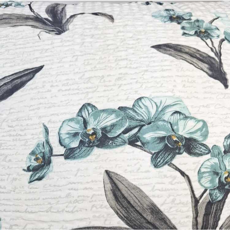 Pościel z Kory PREMIUM Lilia Wytrzymała- Turkusowe kokardki  1077, wzór z bliska